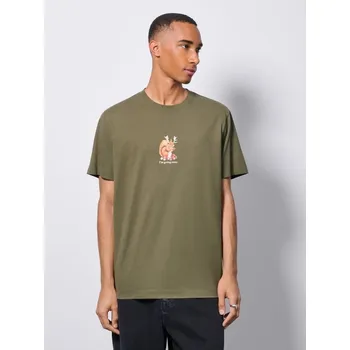 Pánské tričko Tričko s potiskem - L - House - pískově zelená - 009GV-97X