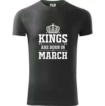Pánské oblečení Kings are born in March - Viper FIT - Pánské zůžené tričko - 2XL ( Tmavá břidlice (šedá se zeleným nádechem) )