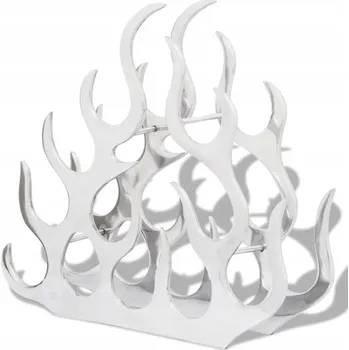 Stojan na víno Stojan na víno Plamen 61x14x53 cm, stříbrný