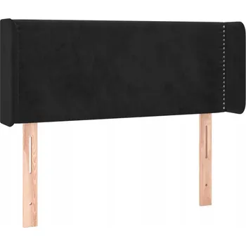 Čelo postele ušák sametové černé 103x16x78/88 cm