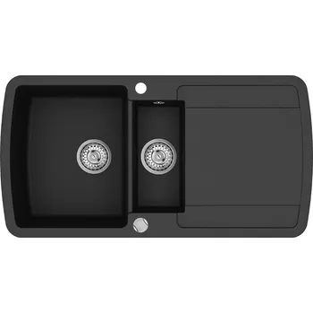 Granitový dřez Granitový dřez Helika LIRA SQL151 black metallic