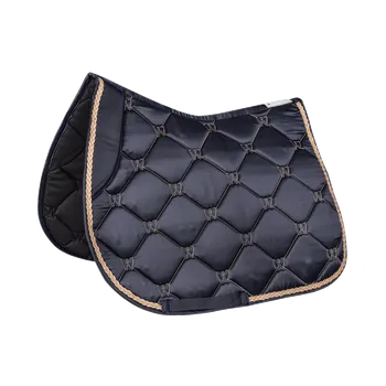 Podsedlová dečka Waldhausen Valencia, tmavě modrá/resegold, Full - Drezurní