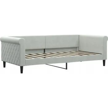 Pohovka Rozkládací pohovka 2 v 1, samet světle šedá, 219x100x68 cm