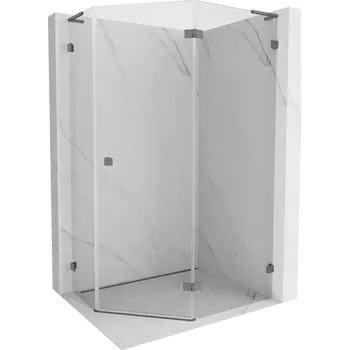 Mexen Lunar L pětiúhelníková sprchová kabina, pravá, 90 x 80 cm, transparentní, gun metal - 831L-090P-080L-95-00-P Sprchové kouty