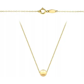 Náhrdelník ZLATÝ NÁHRDELNÍK ŘETÍZEK Au 585 Kulička 7mm Kroužek 14k
