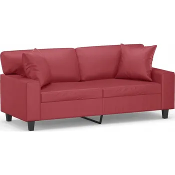 Pohovka Dvoumístná pohovka vínově červená 174x77x80cm s polštáři 40x40cm