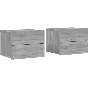 Noční stolek Noční stolek z dřevotřísky 40x30x30 cm šedý dub