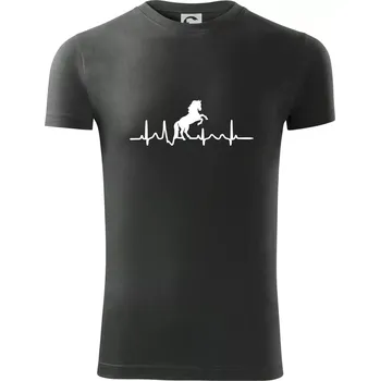 Pánská móda Ekg kůň ikona - Viper FIT - Pánské zůžené tričko - XL ( Tmavá břidlice (šedá se zeleným nádechem) )