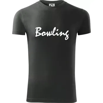 Pánské tričko Bowling nápis psací - Viper FIT - Pánské zůžené tričko - 2XL ( Tmavá břidlice (šedá se zeleným nádechem) )