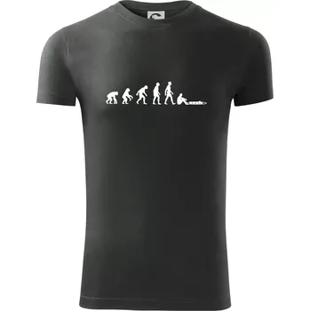 Pánské tričko Evoluce mašinky - Viper FIT - Pánské zůžené tričko - M ( Tmavá břidlice (šedá se zeleným nádechem) )