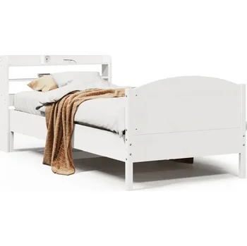 Postel Jednolůžková dřevěná postel 100x200 bílá