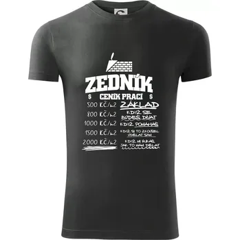 Pánská móda Ceník zedníka - cena za metr - Viper FIT - Pánské zůžené tričko - L ( Tmavá břidlice (šedá se zeleným nádechem) )