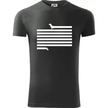 Pánské tričko Jezevčík dlouhý - Viper FIT - Pánské zůžené tričko - S ( Tmavá břidlice (šedá se zeleným nádechem) )