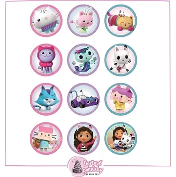 Jedlá dekorace na dort Gabbi 13 - jedlý papír - Bez úprav / Jedlý papír / Bez decor gelu