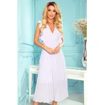 Numoco EMILY Plisované šaty s volánky a výstřihem - vřesová barva 315-4 Barva: Růžová, Velikost: L