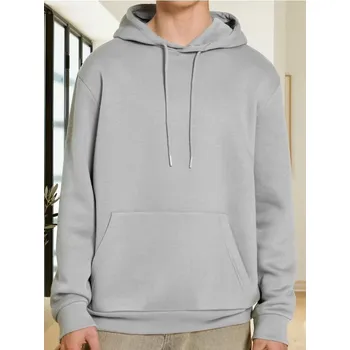 Pánské oblečení Sinsay - Základní hoodie - šedá - 2326O-02X - 2326O-02X-3XL