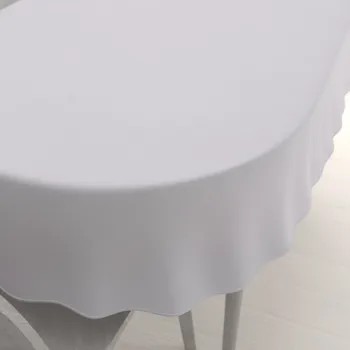 ubrus Velký dekorační oválný ubrus BKS-408 Studená světle šedá 160x200 cm