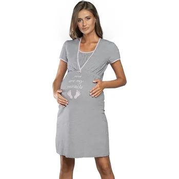 Dámská noční košile Noční košile Italian Fashion Carlina kr.r. Barva: Šedá, Velikost: XL