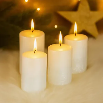 Svíčka Weltbild Vosková svíčka 4 ks bílá