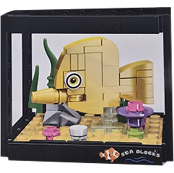 ostatní stavebnice Stavebnice akvárium 91ks ryba žlutá 05