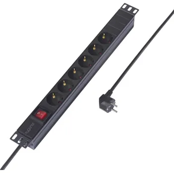 Elektrická zásuvka Sygonix SY-6736978 zásuvková lišta 19 6násobná černá DE schuko zástrčka/zásuvky 1 ks