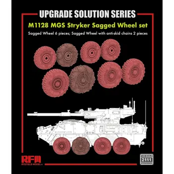 Plastikový model Ryefield model 1/35 M1128 MGS Stryker Sagged Wheel set (6+ 2 kusy)