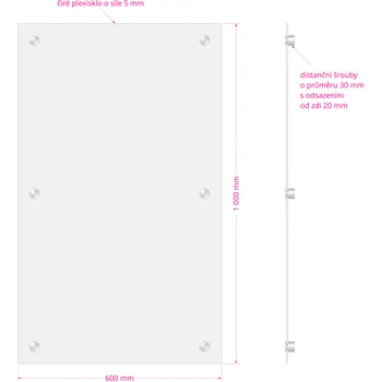 Informační tabulka Hlavní orientační tabule Clear CL6 (600 x 1 000 mm) - rozměr 600 x 1 000 mm