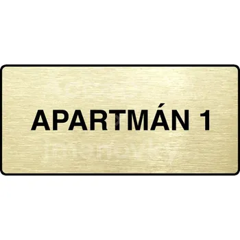 Značení Zlatý piktogram "APARTMÁN 1" s černým&nbsp;textem a rámečkem&nbsp;-