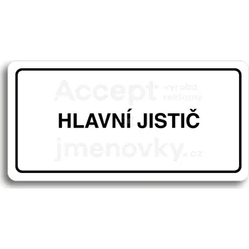Značení Bílý piktogram "HLAVNÍ JISTIČ" s černým textem a rámečkem&nbsp;-