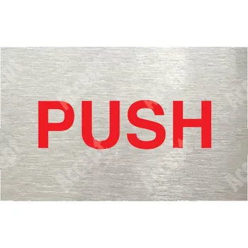 Informační tabulka Stříbrný piktogram "SEM - TAM - typ 13" s červeným textem bez rámečku - 80 x 50 mm