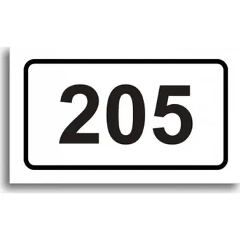 Informační tabulka Číslo na dveře - typ 01 (50 x 30 mm) - bílá tabulka - černý tisk