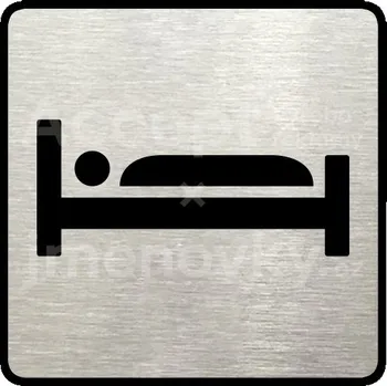 Informační tabulka Stříbrný piktogram "pokoje" s černým&nbsp;textem a rámečkem&nbsp;-