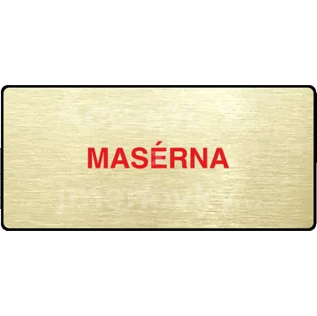 Značení Zlatý&nbsp;piktogram "MASÉRNA" s červeným textem a rámečkem&nbsp;-