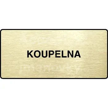 Značení Zlatý piktogram "KOUPELNA" s černým textem a rámečkem -