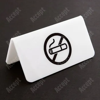 Jmenovka na stůl Akrylátový stojánek "ZÁKAZ KOUŘENÍ" (115x60mm) - bílý stojánek