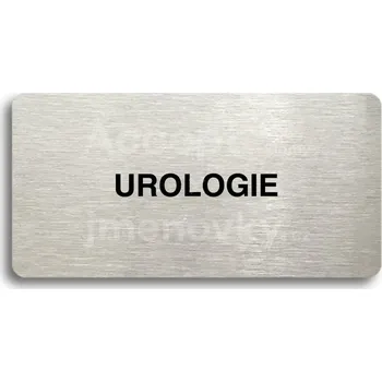 Informační tabulka Stříbrný piktogram "UROLOGIE" s černým&nbsp;textem bez rámečku -