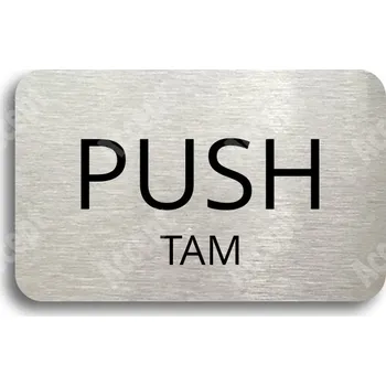 Informační tabulka Stříbrný piktogram "SEM - TAM - typ 27" s černým textem bez rámečku - 80 x 50 mm