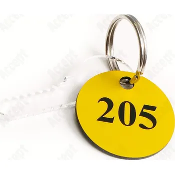 Klíčenka plastová kulatá (Ø 35 mm) - žlutočerná