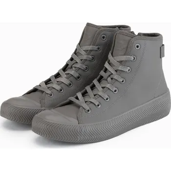 Pánská obuv Pánské vysoké tenisky se zipem pro snadné nazouvání - tmavě béžové V3 OM-FOTH-0184 - 41