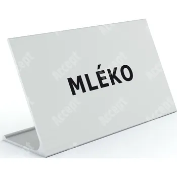 Jmenovka na stůl Informační stojánek D-62 "MLÉKO" - stříbrná