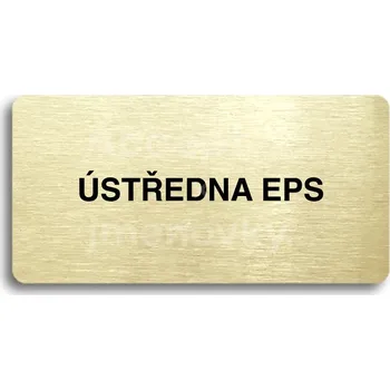 Informační tabulka Zlatý piktogram "ÚSTŘEDNA EPS" s černým&nbsp;textem bez rámečku&nbsp;-