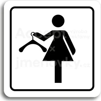 Značení Bílý piktogram "převlékací box VII" s černým textem a rámečkem&nbsp;-