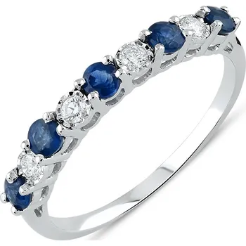 Prsten Lillian Vassago Prsten se safíry a diamanty z bílého zlata LLV59-DR001WS Velikost prstenu: 60