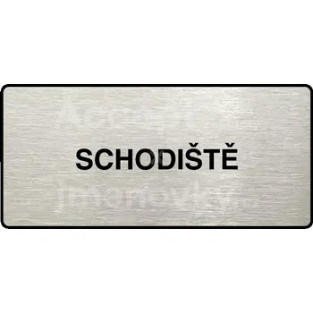 Značení Stříbrný piktogram "SCHODIŠTĚ" s černým&nbsp;textem a rámečkem&nbsp;-