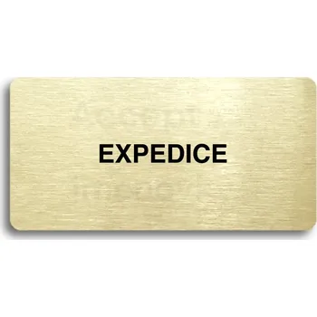 Značení Zlatý piktogram "EXPEDICE" s černým&nbsp;textem bez rámečku&nbsp;-