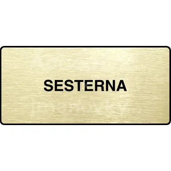 Informační tabulka Zlatý piktogram "SESTERNA" s černým textem a rámečkem -
