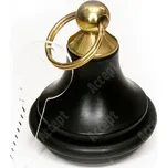 Klíčenka dřevěná s gumou (černá) - černá - zlatý úchyt