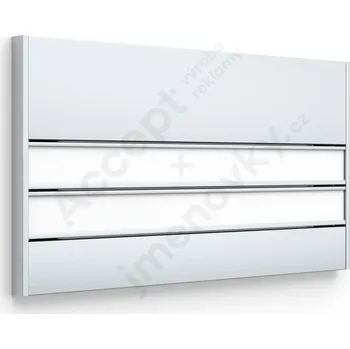 Informační tabulka Stříbrná&nbsp;dveřní tabulka&nbsp;SlimSlatz&nbsp;o velikosti&nbsp;187 x 105 mm&nbsp;s&nbsp;zásuvným systémem