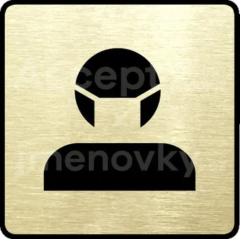 Značení Zlatý piktogram "rouška III" s černým&nbsp;textem a rámečkem&nbsp;-