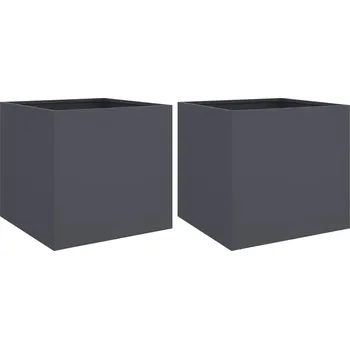 Květináč Antracytový ocelový květináč 42x40x39 cm